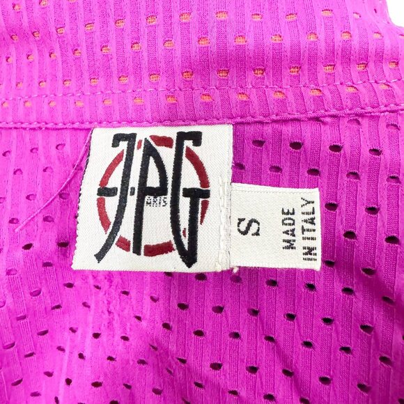JEAN PAUL GAULTIER JPG MAGENTA PINK PURPLE BUTTON UP COLLARED SHIRT WITH RUFFLES - Picture 5 of 7